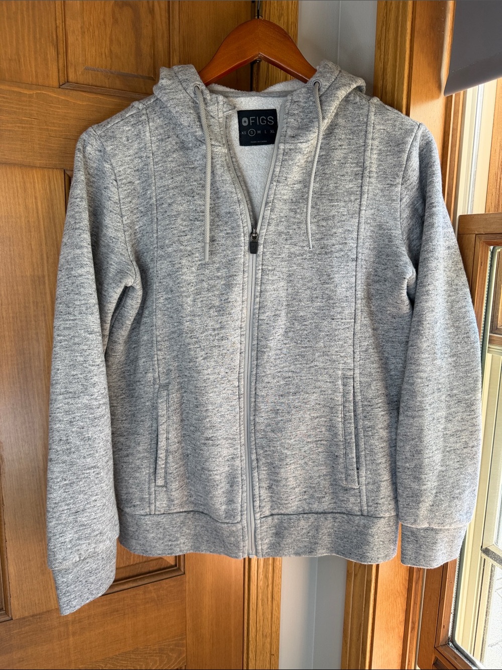 FIGS On-Shift Full-Zip Hoodie Heather Gray Size Small